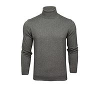 Mens Roll Neck Jumper Xact 100% Cotton Knitted Long Sleeve Polo Neck Sweater