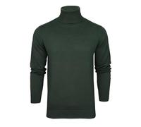 Mens Roll Neck Jumper Xact 100% Cotton Knitted Long Sleeve Polo Neck Sweater