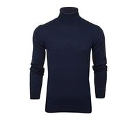 Mens Roll Neck Jumper Xact 100% Cotton Knitted Long Sleeve Polo Neck Sweater