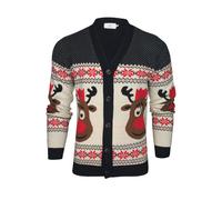 Xact Mens Rudolf Reindeer Button-Up Christmas Cardigan