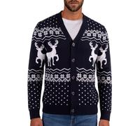 Xact Men's Rudolf Reindeer Button-Up Christmas Cardigan