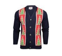 Xact Men's Rudolf Reindeer Button-Up Christmas Cardigan (Tree - Ink) L