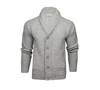Xact Mens Shawl Neck Cardigan, Raglan Sleeve (Grey Marl) XL