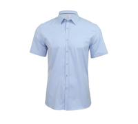 Xact Mens Short Sleeve Stretch Poplin Shirt Slim Fit Smart Casual Cotton Blend