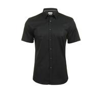 Xact Mens Short Sleeve Stretch Poplin Shirt Slim Fit Smart Casual Cotton Blend