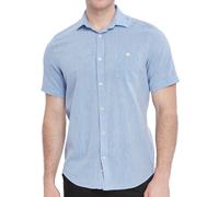 Xact Mens Short Sleeved Linen Blend Shirt, Regular Fit, Standard Collar