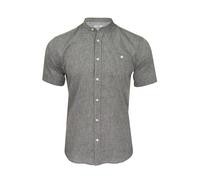 Xact Mens Short Sleeved Linen Mix Grandad Nehru Shirt