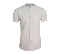Xact Mens Short Sleeved Linen Mix Grandad Nehru Shirt (White) XXXL