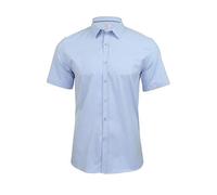 Xact Mens Short Sleeved Poplin Stretch Shirt - Slim Fit (Sky Blue) L