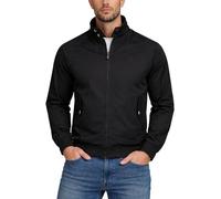 Xact Men's Soft Cotton Harrington Bomber Jacket - Classic Mod Retro Style, Tartan Check Lining, Regular Fit, Lightweight Spring Autumn & Fall Car Coat (Black) M