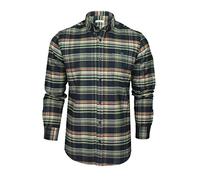 Xact Mens Tartan Plaid Button-Down Check Shirt, Long Sleeved, Regular Fit