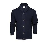 Xact Men's Waffle Knit Wool Blend Shawl Neck Cardigan (Waffle - Ink) M