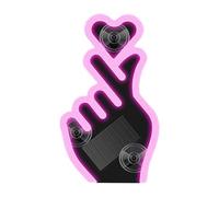 xadsiklan LED Heart Light for Car - Gesture Design Romantic Wireless Lamp - Gesture Design Solar LED Car Light with Vibration Sensor,for Women Men Triangle Window Exterior Valentine's Day