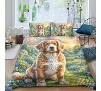 XAEPANENW 3 Pcs Quilt Cover 3D Printed English Springer Spaniel Bedding Set And Pillowcases Stylish Breathable And for Adults Kids Bedroom Double(200x200cm)
