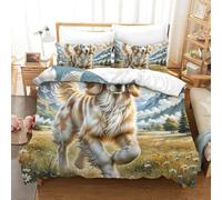 XAEPANENW 3 Pieces Duvet Cover 3D Printed Afghan Hound Bedding Set And Pillowcases Stylish Breathable Set for Kids Girls Super King(260x220cm)