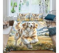 XAEPANENW 3 Pieces Duvet Cover 3D Printed Afghan Hound Bedding Set And Pillowcases Stylish Breathable And for Adults Kids Bedroom King(220x240cm)