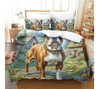 XAEPANENW 3 Pieces Duvet Cover 3D Printed Staffordshire Bull Terrier Bedding Set Pillowcases Hidden Zipper Microfiber Cosy Set for Kids Girls Super King(260x220cm)