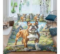 XAEPANENW 3 Pieces Duvet Cover 3D Printed Staffordshire Bull Terrier Bedding Set Pillowcases Stylish Breathable And for Adults Kids Bedroom King(220x240cm)