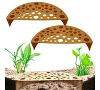 Xafrstyu 2pcs Prawn Burrow for Aquarium - Ideal Hiding Place for Shrimp and Fish, Selections, Easy Maintenance, Perfect for Aquatic Habitats (Brown)