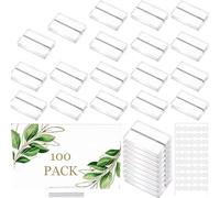 Xafrstyu 9 x 5 cm Clear Acrylic Place Cards, Rectangle Acrylic Name Card Plate, Wedding Table Seating Chart Cards for DIY Guest Name Signs Number Wedding Table Decor (100)