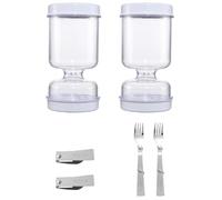 Xafrstyu Pickle Jar, Pickle Container with Strainer Lids and Fork Leak Proof, Pickle Juice Separator, White Food Storage Keeper, Hourglass Design, Pickle and Olives Holder (White-2)