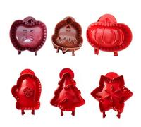 Xafrstyu Set of 6 Hand Pie Molds, Mini Pie Mould Dough Press Mold, Pocket Molds, Mini Pie Maker, Halloween Pumpkin Pie Decoration, Premium Pastry Cutter, for Baking Pie Crust Cutters Shapes