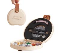 Xafrstyu Travel Sewing Kit, Compact Mini Sewing Supplies for Adults, Needle and Thread Accessories, DIY Organizer for Family Repair Projects, Lightweight Plastic Case (Light Pink)