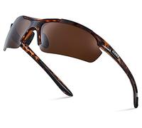 Xagger Polarized Sports Sunglasses for Men Women Wraparound UV400 Running Baseball Softball Cycling Driving, Bright Turtle | Brown, One Size