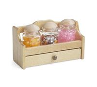 XAGMODSHN 1/12 Scale Wooden Shelf Vintage Kitchen for Display Easy Assembly Retro Miniature Kitchen Display