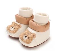 XAGMODSHN 1 Pair Baby’s First Step Cotton Shoes Soft Soled Thickened Socks With Anti Slip Grip And Easy Stretchable Accent Anti Slip Infant Footwear