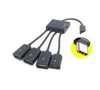 XAGMODSHN 1 To 4 USB Hub Cable TypeC Power OTG Extenders Splitters For Students And Professional OTG Charging Splitters
