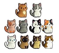 XAGMODSHN 10lots Fun Cats Themed, Tennis Dampeners for Reduction | Durability Materials, Easy Installation for Wrist Protecting, Comfortable and Shocked Absorption, Different Lovely