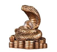 XAGMODSHN 2025 Snake New Years Figurines Statue Handcraft Resins Decoration Fun Desk Ornament New Years Decoration FengShui Ornament