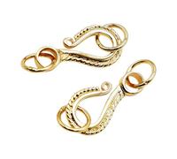 XAGMODSHN 2Pcs Gold Plated Copper End Clasps with Floral Pattern Ideal for Necklace and Projects Jewelry Supplies