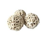 XAGMODSHN 3 Count Hamster Chew Toy Sola Foraging Balls 2.36in Diameter Sola Plant Ball Soft Shreddable Bird Toys for Conure Peony Bird Foraging Toys for Conures Small Parrots Parakeets Cockatiel