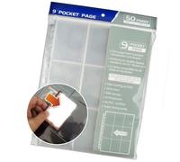 XAGMODSHN 50pcs Double Side Card Page With 18 Secure Pocket Per Sheet Clear Storage Binder Sheets For Game Cards Enthusiasts Pages