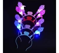 XAGMODSHN 5lots LED Glowing Hairband 2025 Number Letter Shape Hair Hoop Bowknot Headpiece for Kids and Teens Party Accessory