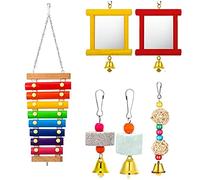 XAGMODSHN 6PCS/Set Bird Chewing Toy Small Parrot Parrot Cage Toy Colorful Ladder Pet Resistances Molar Supplies