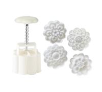XAGMODSHN 75g Plastic Mooncake Stamps Lotus Shaped Mooncake Moulds Festival DIY Hand Press Mooncake Cutters Pastry Decoration Tool