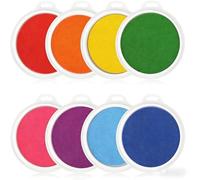 XAGMODSHN 8PCS Large Water Based Inks Finger Painting Stamp Pads for Children Creative Art Activity Safe Washable for Craft Project Toddler Finger Painting Toy