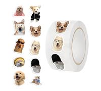 XAGMODSHN Adhesive Sticker Roll with Lovely Dog Faces Journaling Supply Decorative Art Tape for Crafting and School Use Adhesive Dog Face Sticker