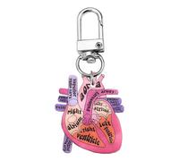 XAGMODSHN Anatomical Heart Keychain Pendant Educational Keyrings Accessory for Physical Students and Healthcare Professionals Microscopic Life Keychain
