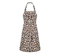 XAGMODSHN Animal Print Kitchen Apron Adjustable NeckStrap Easy For Home Cooking Salon Spa Use Leopard Print Apron