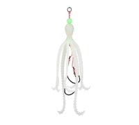 XAGMODSHN Artificial Baits With Double Barbed Hook Squid Skrit Lure 15cm 10g Skirt Soft Lures Trolling Fishing Tackle Easy Setups Squid Rig