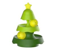 XAGMODSHN Christmas Tree Shape Cats Track Toy Intelligence Training Plate Tower Cats Toy