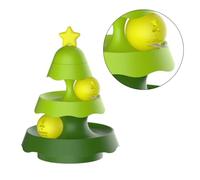 XAGMODSHN Christmas Tree Shape Cats Track Toy Interactive Toy Intelligence Training Plate Tower Cats Toy