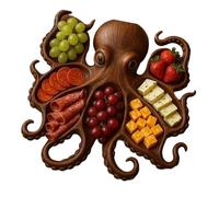 XAGMODSHN Creation Serving Platter Beech Wood Cheese Fruit Display Tray Coastal Party Decoration for Entertaining Guests Beech Wood Serving Tray