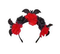 XAGMODSHN Dark Series Bat Flower Headband For Women Girl Day Of The Death Hairband Witch Costume Headwear Halloween Accessories