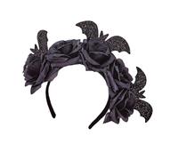XAGMODSHN Dark Series Bat Flower Headband For Women Girl Day Of The Death Hairband Witch Costume Headwear Halloween Accessories