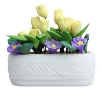 XAGMODSHN Detailed Artificial Tulips Flower Pots For Model House Decorations Hand Craft Projects And Miniature Landscape Designs Realistic Flower Pot Miniature Plant